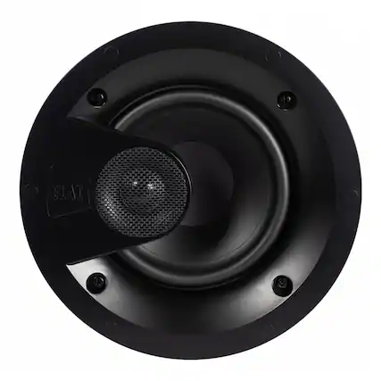 Front. ELAC - Elac IC-V61-W - Vertex 1 6.5" In-Ceiling Speaker - Includes White Grille, Sold Individually - Black/Gray.