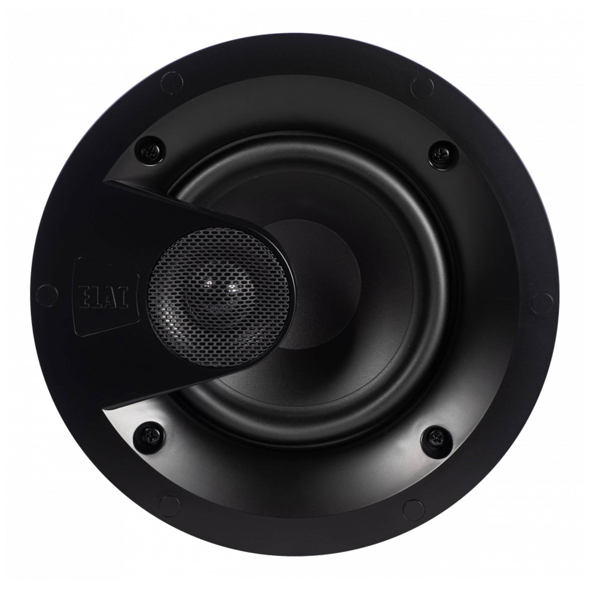 Front. ELAC - Elac IC-V61-W - Vertex 1 6.5" In-Ceiling Speaker - Includes White Grille, Sold Individually - Black/Gray.