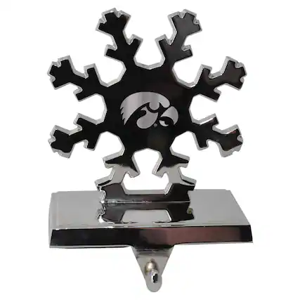 Front. The Memory Company - Iowa Hawkeyes Snowflake Stocking Holder - Multicolor.