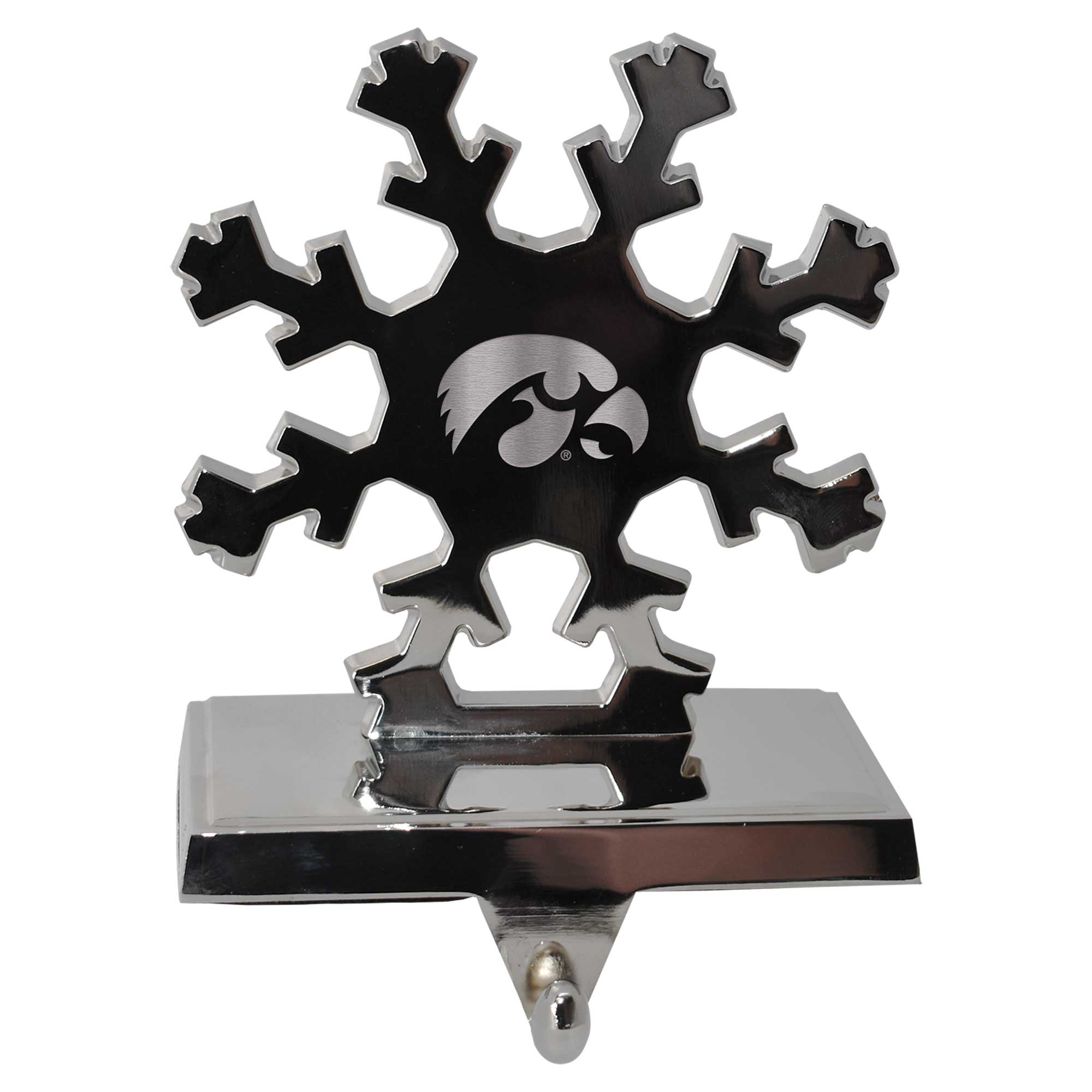 Front. The Memory Company - Iowa Hawkeyes Snowflake Stocking Holder - Multicolor.