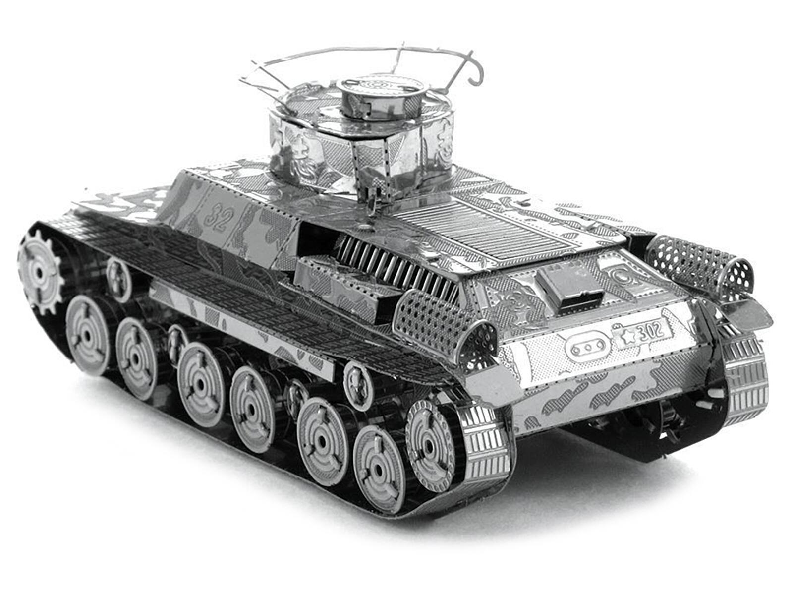 Left. Metal Earth - Model Kit Japanese Chi Ha Tank (Moderate Difficulty) Steel Model by Metal Earth - Grey.