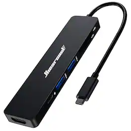 Hiearcool - 7-in-1 USB-C Dongle for MacBook Air Pro with 4K HDMI, 100W PD, USB 3.0, SD and TF Card Readers - Black