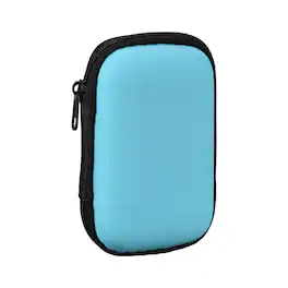 Unique Bargains - Earphone Case, 4.53x3.15x1.38in, Portable Earbud Carrying Case Storage Bag for In-Ear Headphones - Sky Blue
