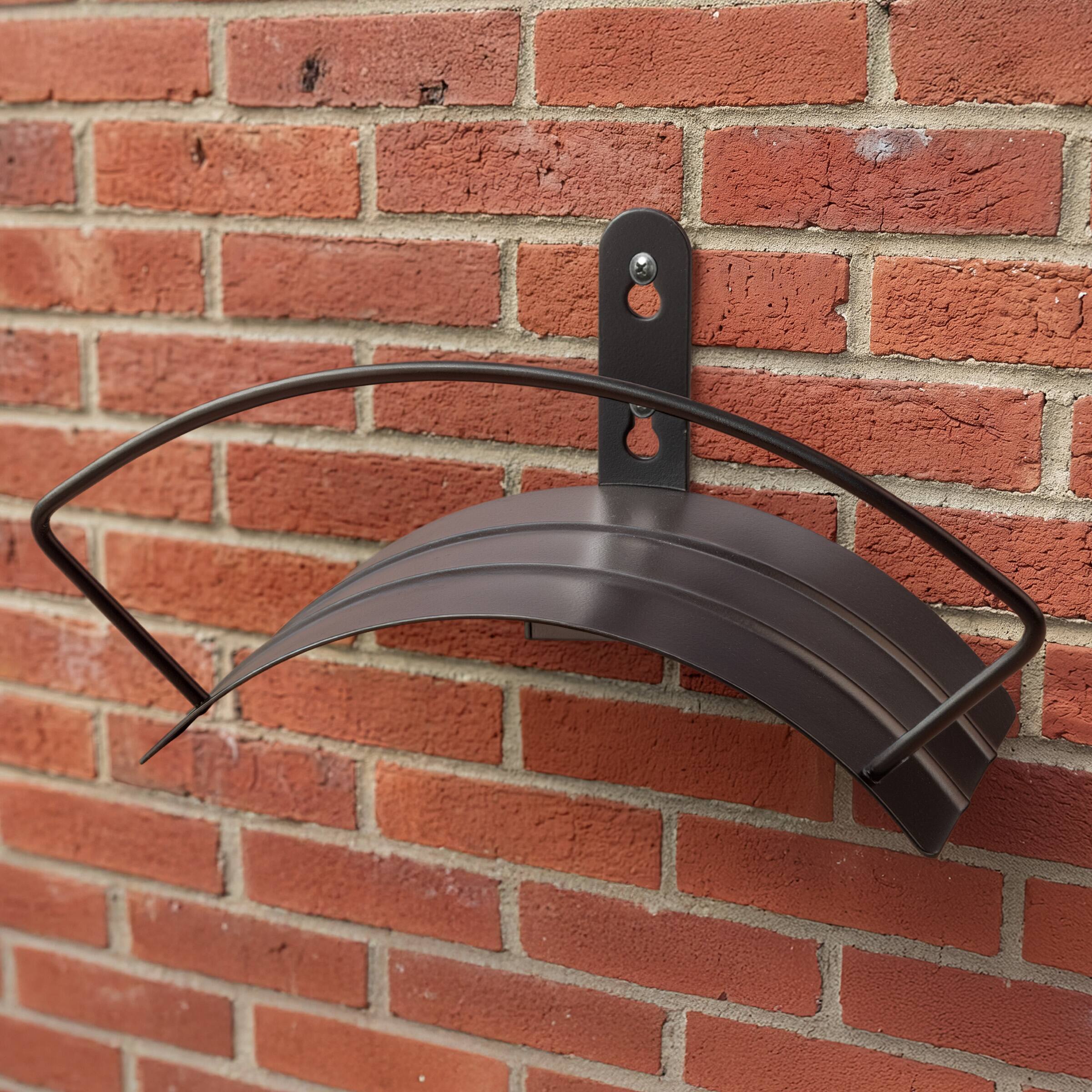 Alt View 6. Pure Garden - Garden Hose Holder Wall Mount - Rust-Resistant Steel Outdoor Water Hose Hanger Hook for 100ft of 5/8” Hosing.
