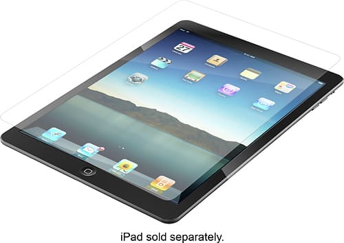 ZAGG - Screen Protector for Apple® iPad® 2, iPad 3rd Generation and iPad with Retina - Clear - Larger Front