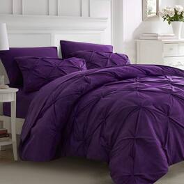 Dapper Styles - Bed Comforter Set Dark Bedding Sets With Comforters And Sheets Royal Soft Fluffy In A Bag navy Queen - Purple-Queen