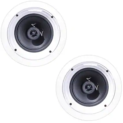 Front. Klipsch - R-1650-C In-Ceiling Speaker - White (2-Pack) Bundle.