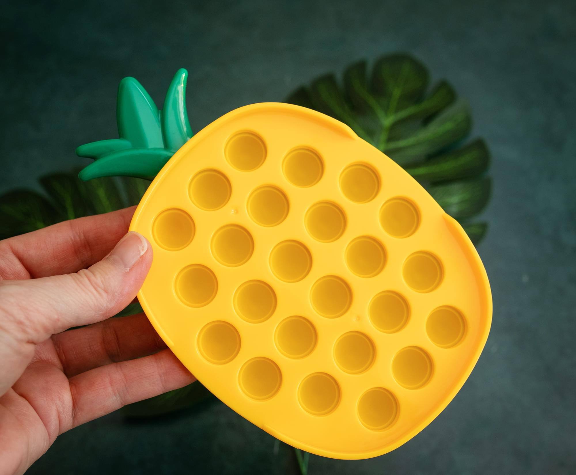 Alt View 3. Toynk - Pop Fidget Toy 24-Button Yellow Pineapple Silicone Bubble Popping Game - Yellow.