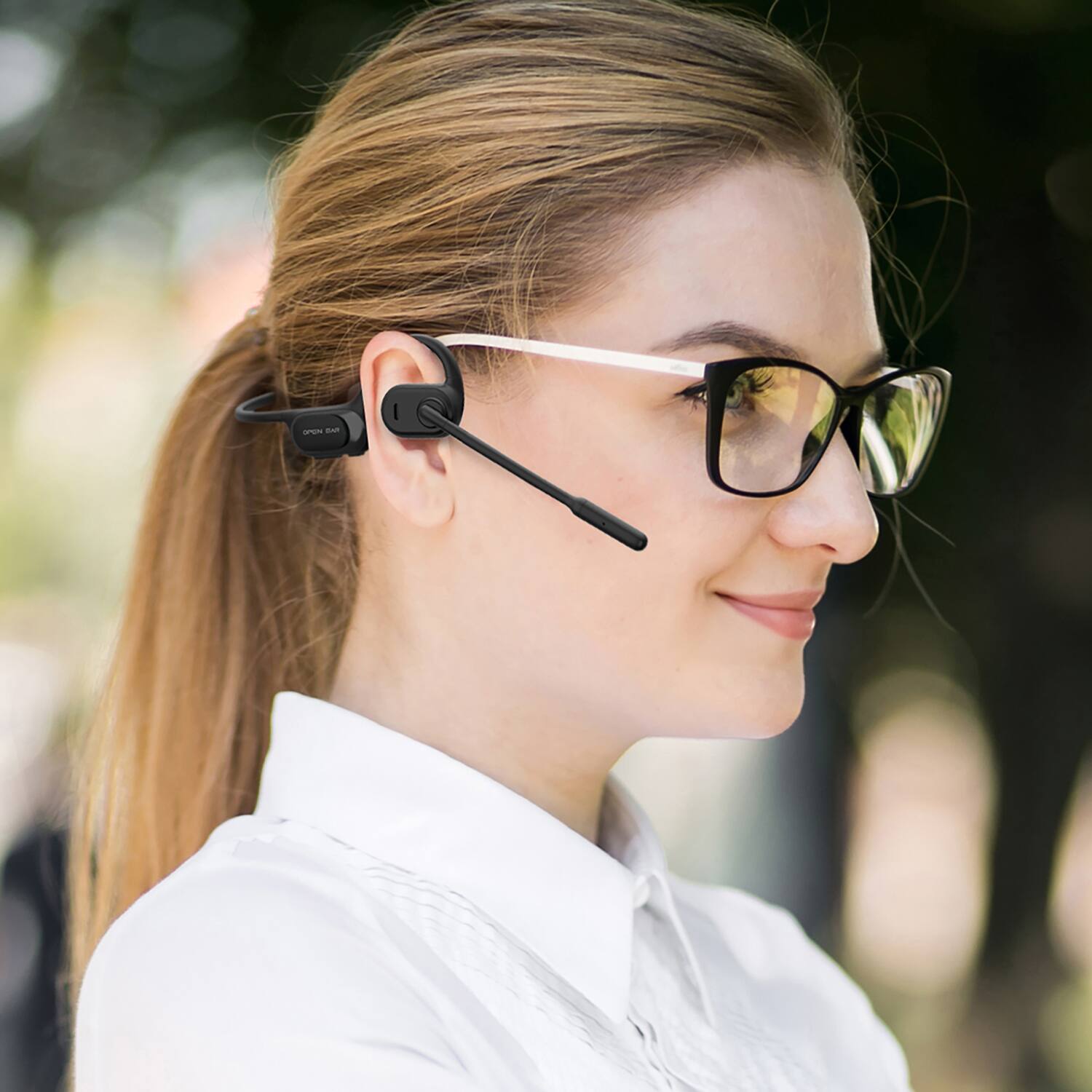 Angle. OPN Sound - OPN Sound Chat Pro Open-Ear Wireless Communication Headset With Microphone - Black.