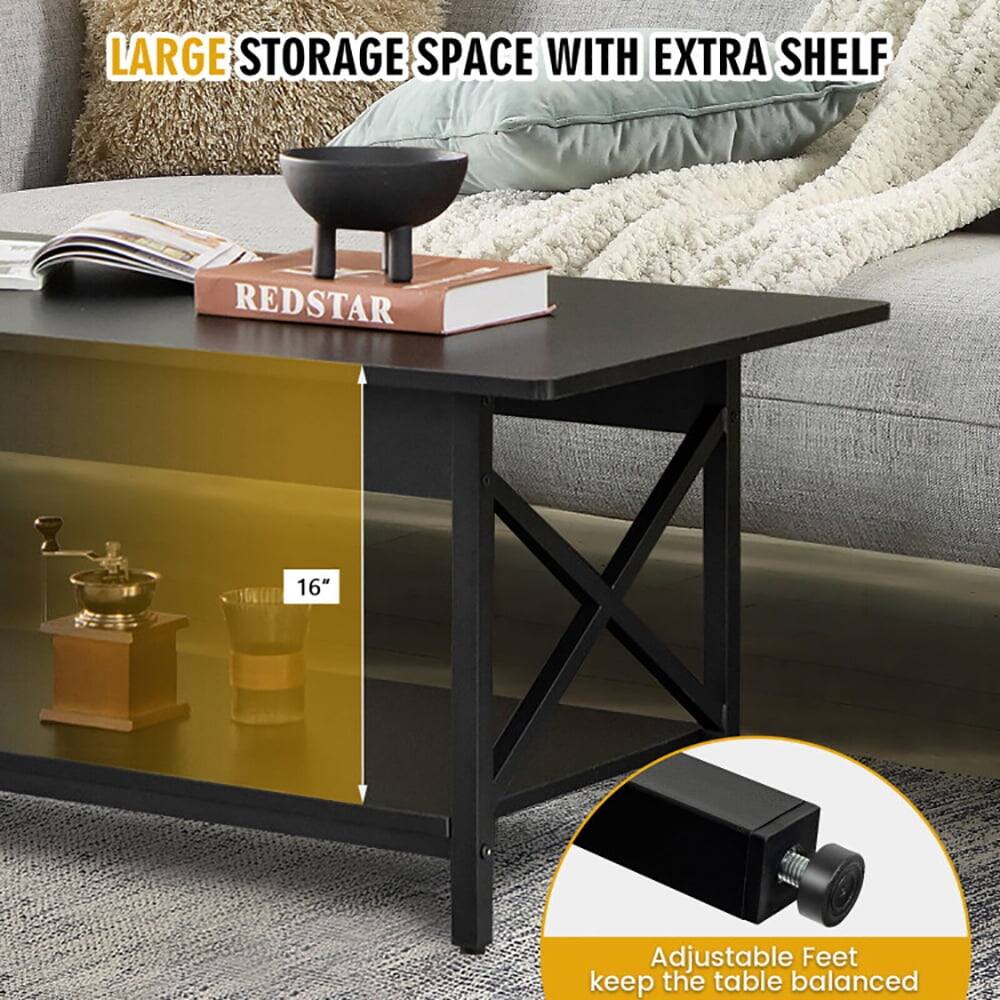 LARGE STORAGE SPACE WITH EXTRA SHELF

REDSTAR

16"

Adjustable Feet keep the table balanced