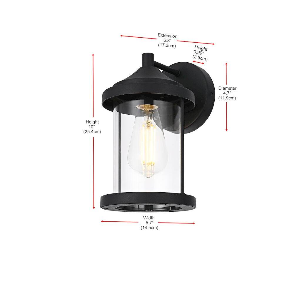 Elegant Lighting - Roy 6 Inch Outdoor Wall Sconce In - Black price history on PriceWatchPro