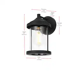 Elegant Lighting - Roy 6 Inch Outdoor Wall Sconce In - Black