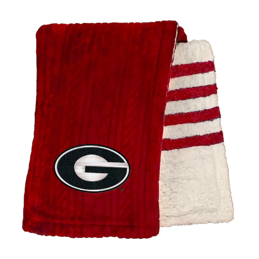 Pegasus Georgia Bulldogs 60'' x 70'' Cable Knit Sherpa Blanket