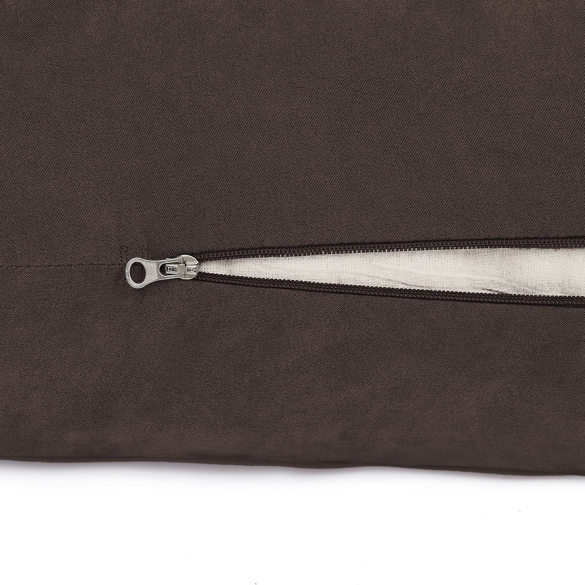 Back. Sweet Home Collection - Yoga Bolster Pillow Meditation Pillow w/Washable Cover & Carry Handle - Chocolate.