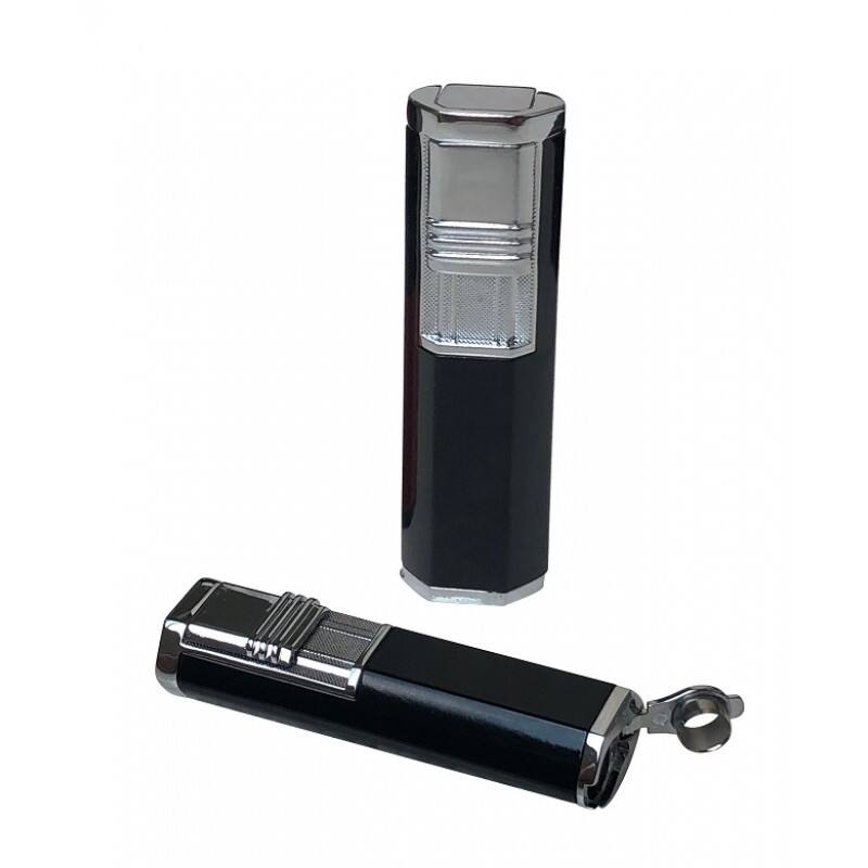 Alt View 3. Prestige - The Apex Torch Lighter (Black) - Black Chrome Finish.