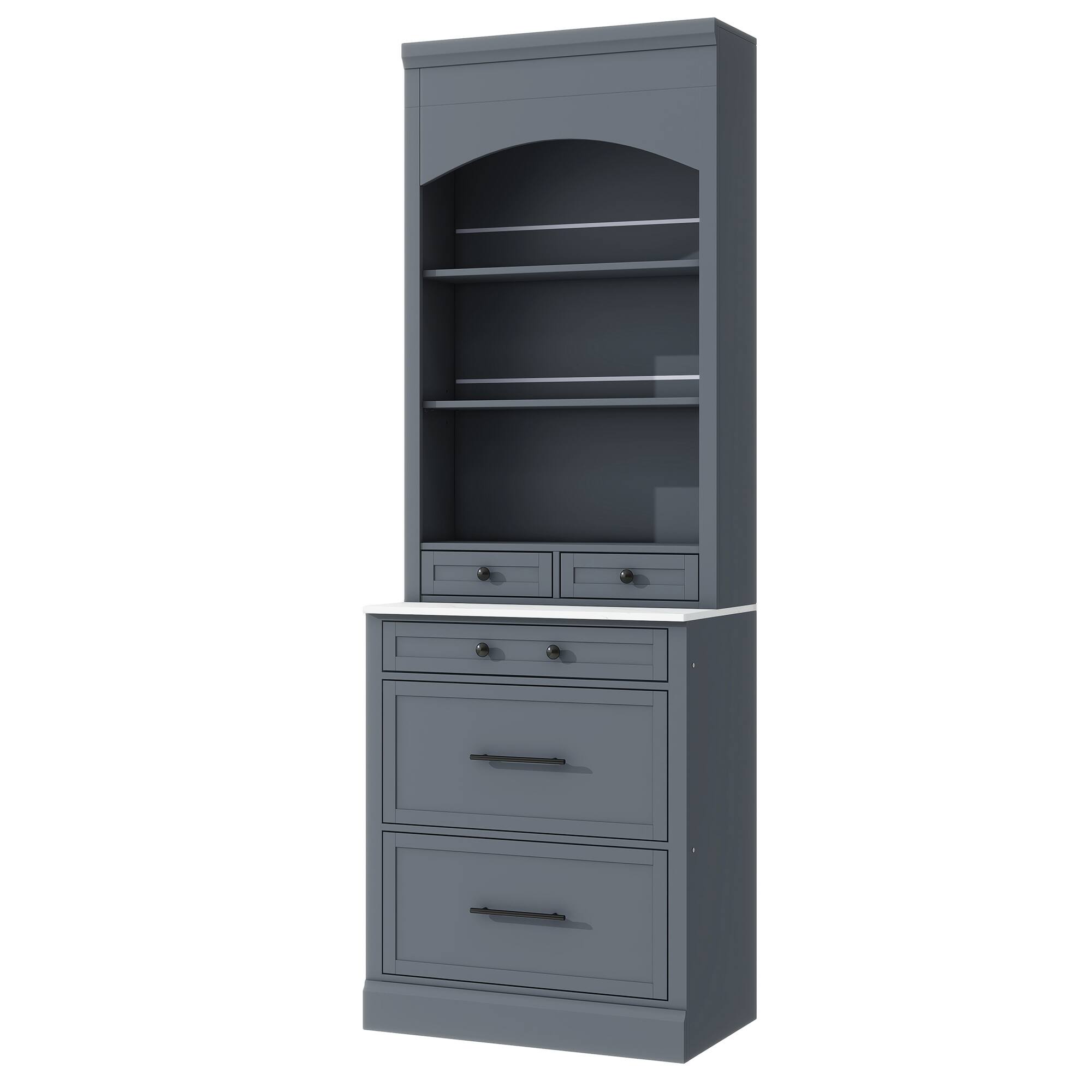 Front. Spaco - Spaco Freestanding Pantry Cabinet with Drawer, Adjustable Shelves for Kitchen Storage, Modern Coffee Bar Buffet - Gray.