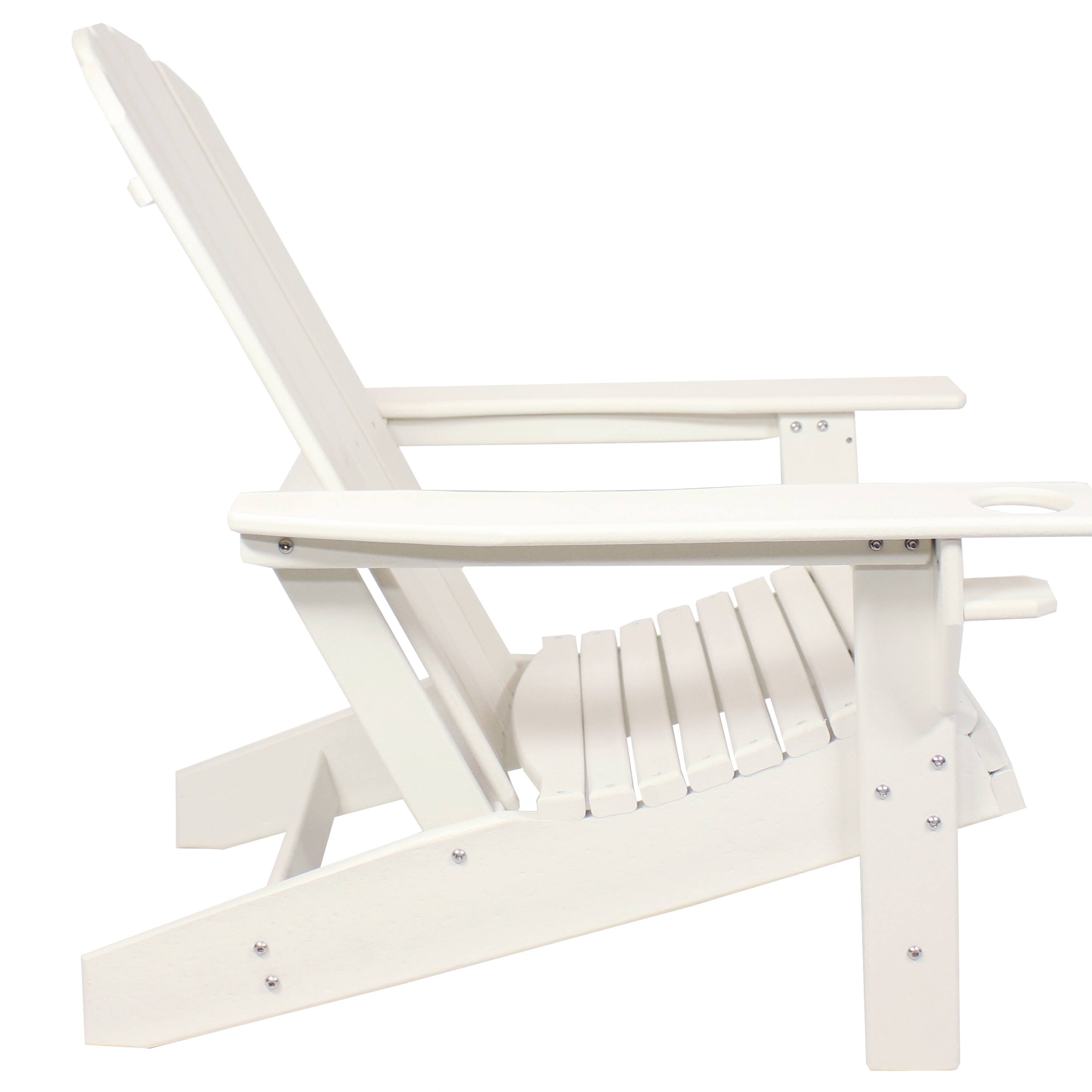 Alt View 8. Sunnydaze - Lake Style Adirondack Chair with Cup Holder - Set of 2 - White.