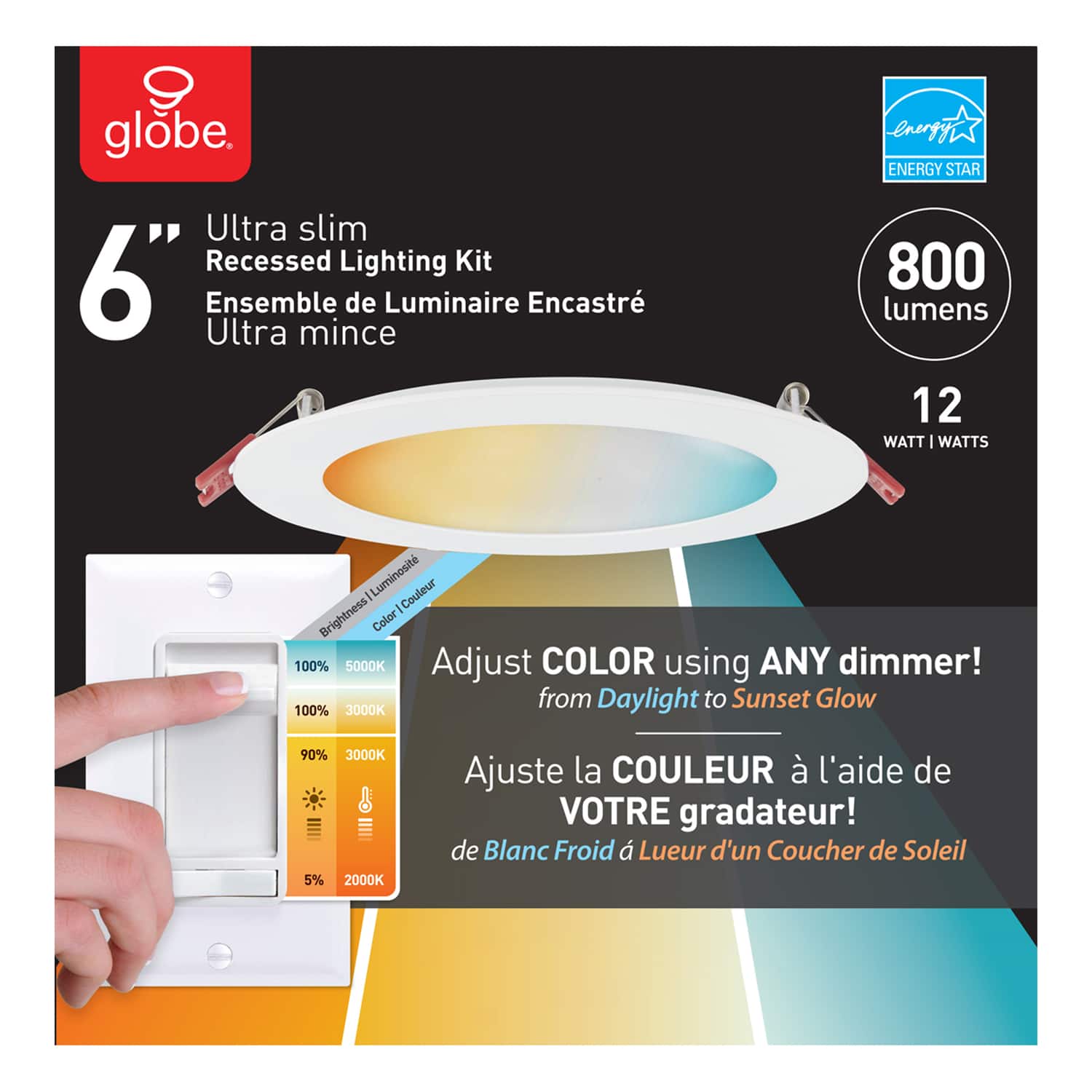 Globe Electric - Ultra Slim Energy Star White 6 in. W Plastic LED Canless Recessed Downlight 12 W price history on PriceWatchPro
