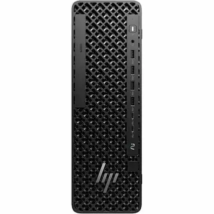 Front. HP - HP Z2 G1i Workstation - Intel Core Ultra 7 265 - 64 GB - 1 TB SSD - Small Form Factor - Black - Intel W880 Chip - Black.
