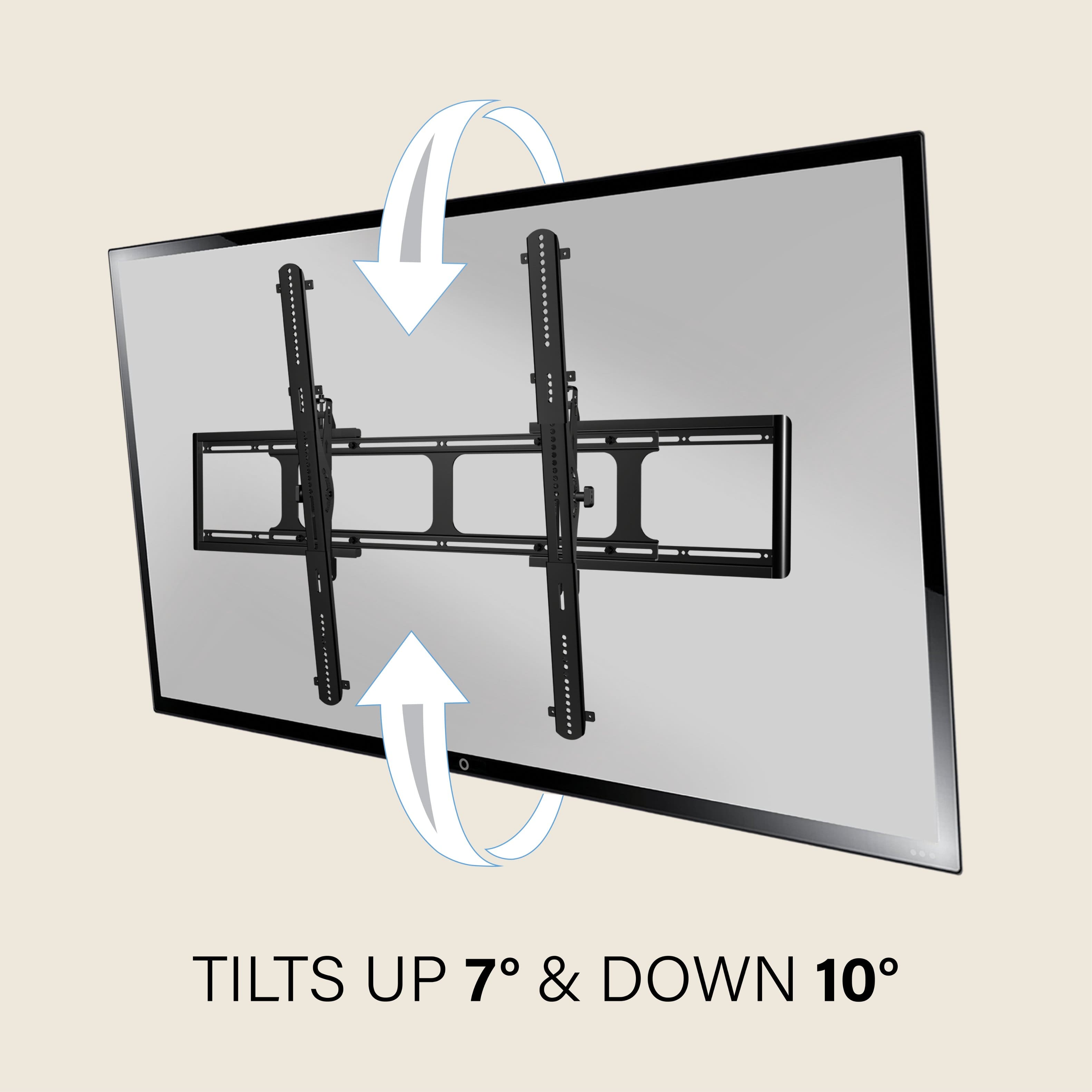 Tilts Up 7° & Down 10°