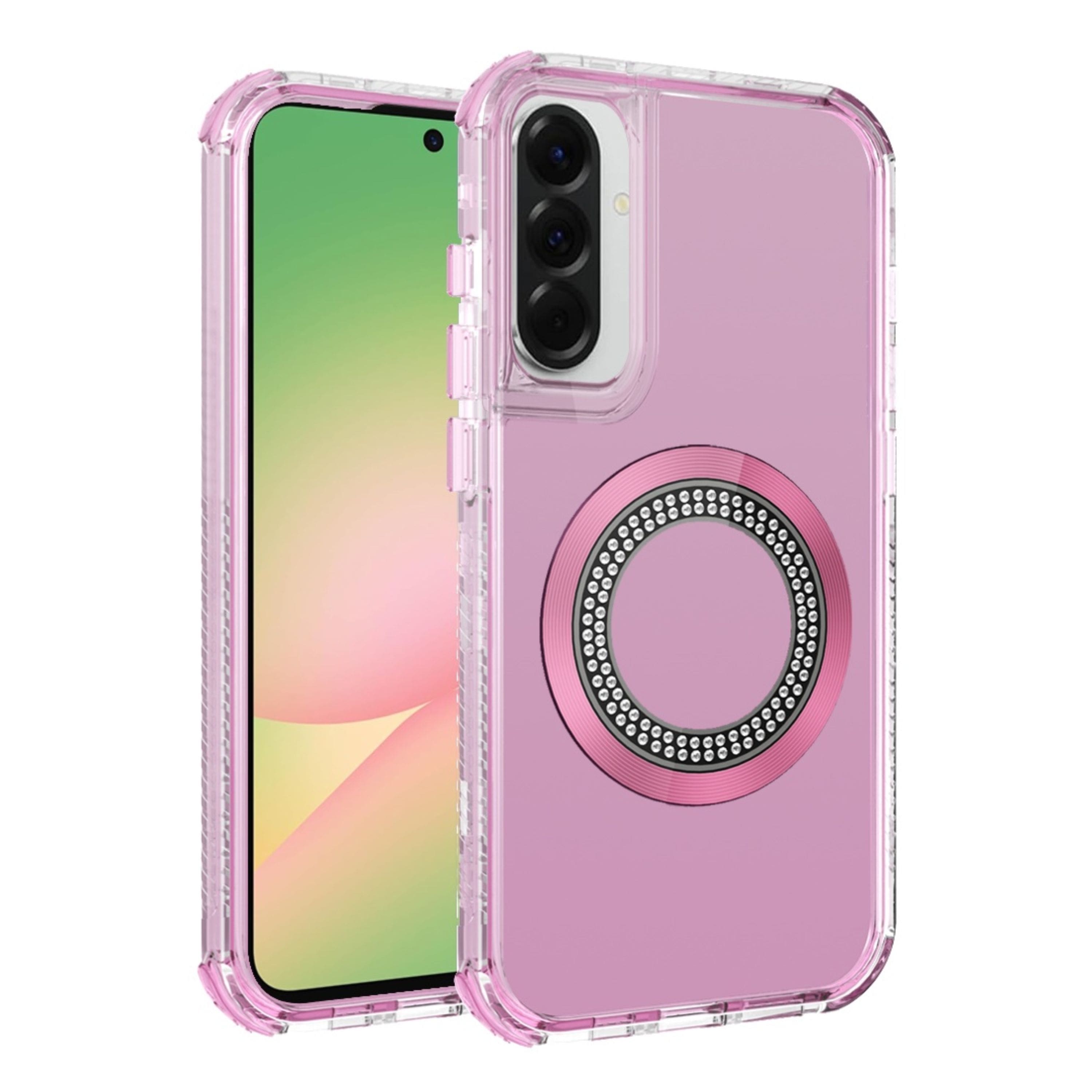 Kitcheniva - Hybrid Phone Case With Magnetic Circle & Tempered Glass For Samsung Galaxy A57 5G - Pink price history on PriceWatchPro