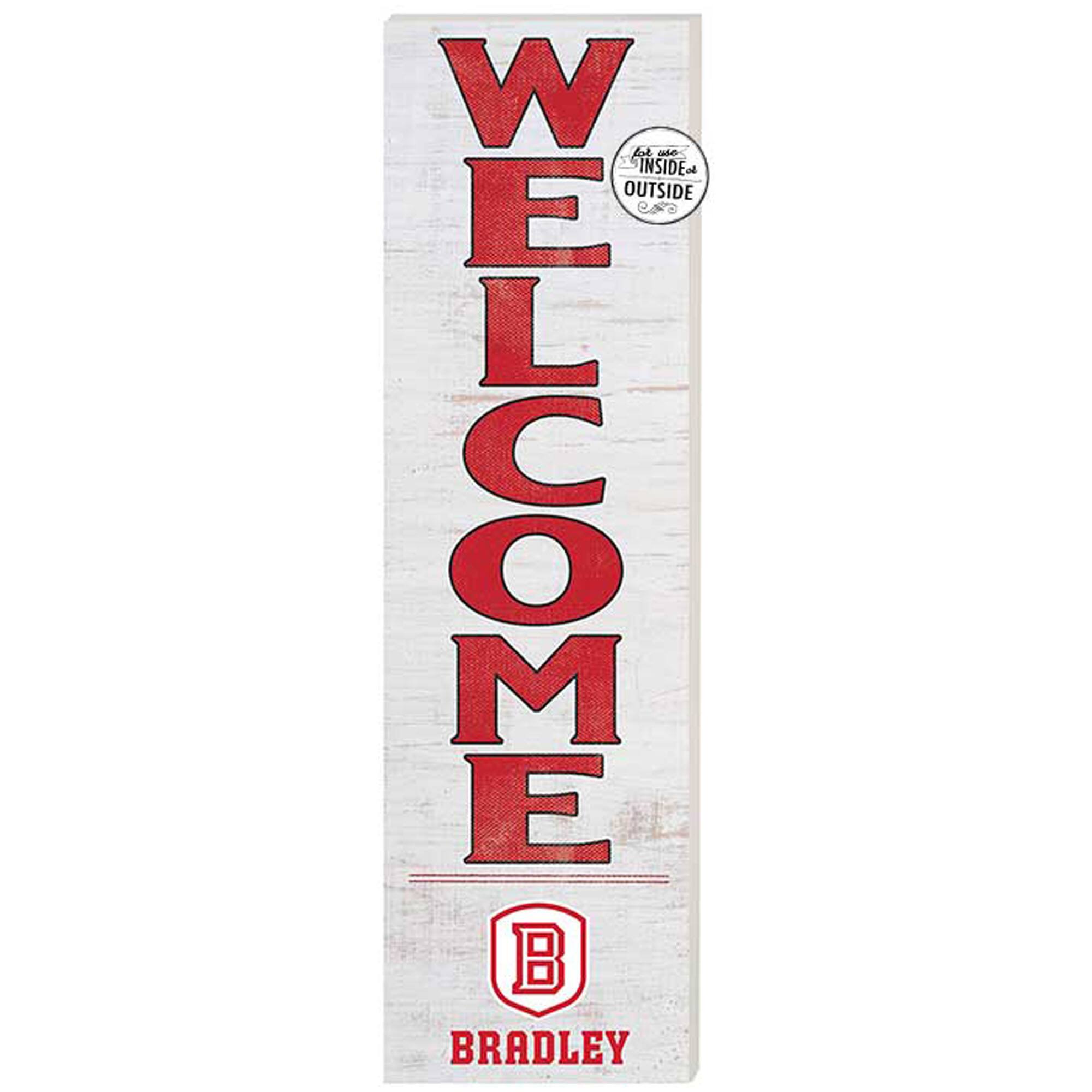 White Bradley Braves 10'' x 35'' Indoor/Outdoor Welcome Sign