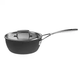Demeyere - 5 Stainless Steel with Ceramic exterior coating 2-qt Saucepan with Lid - Black