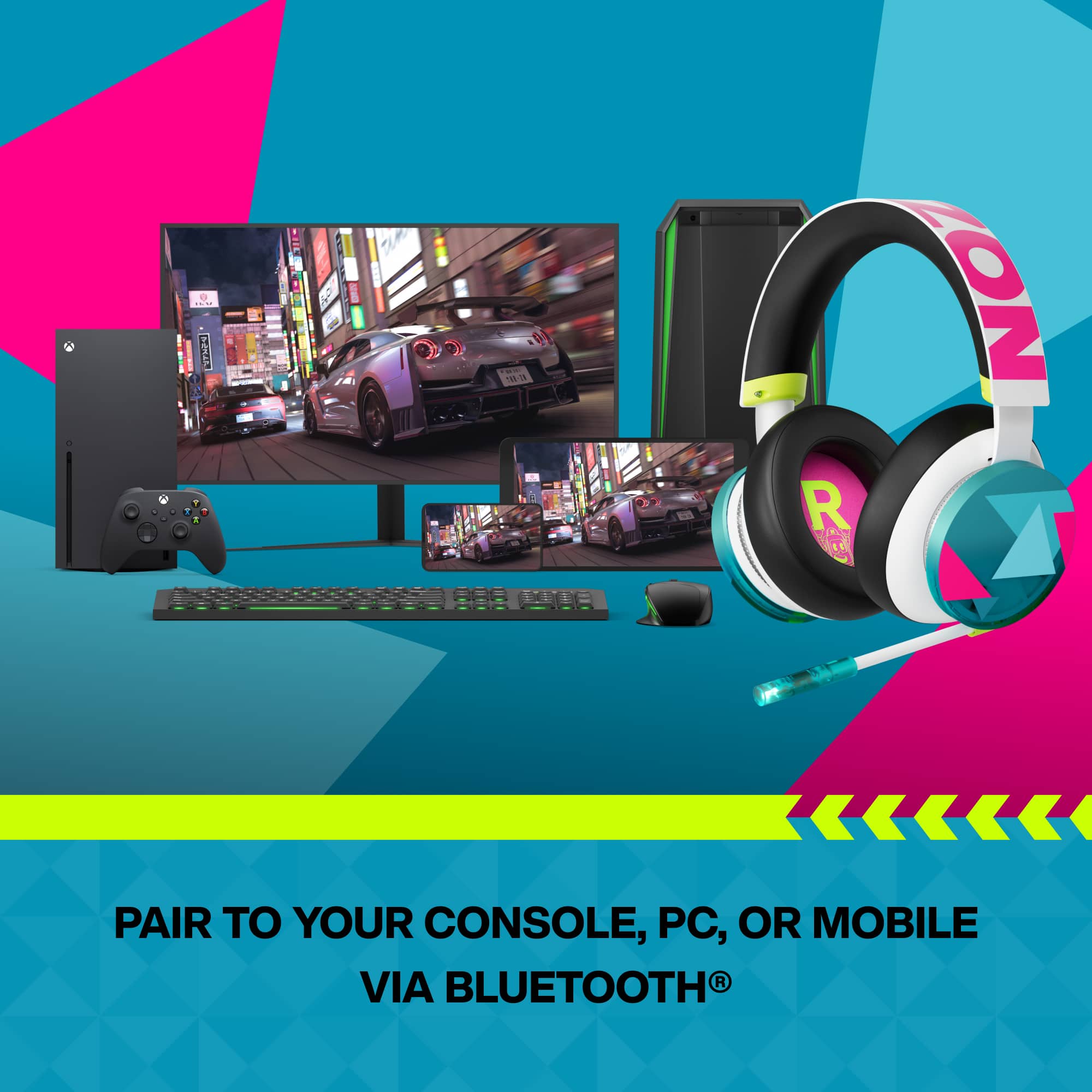 PAIR TO YOUR CONSOLE, PC, OR MOBILE VIA BLUETOOTH®