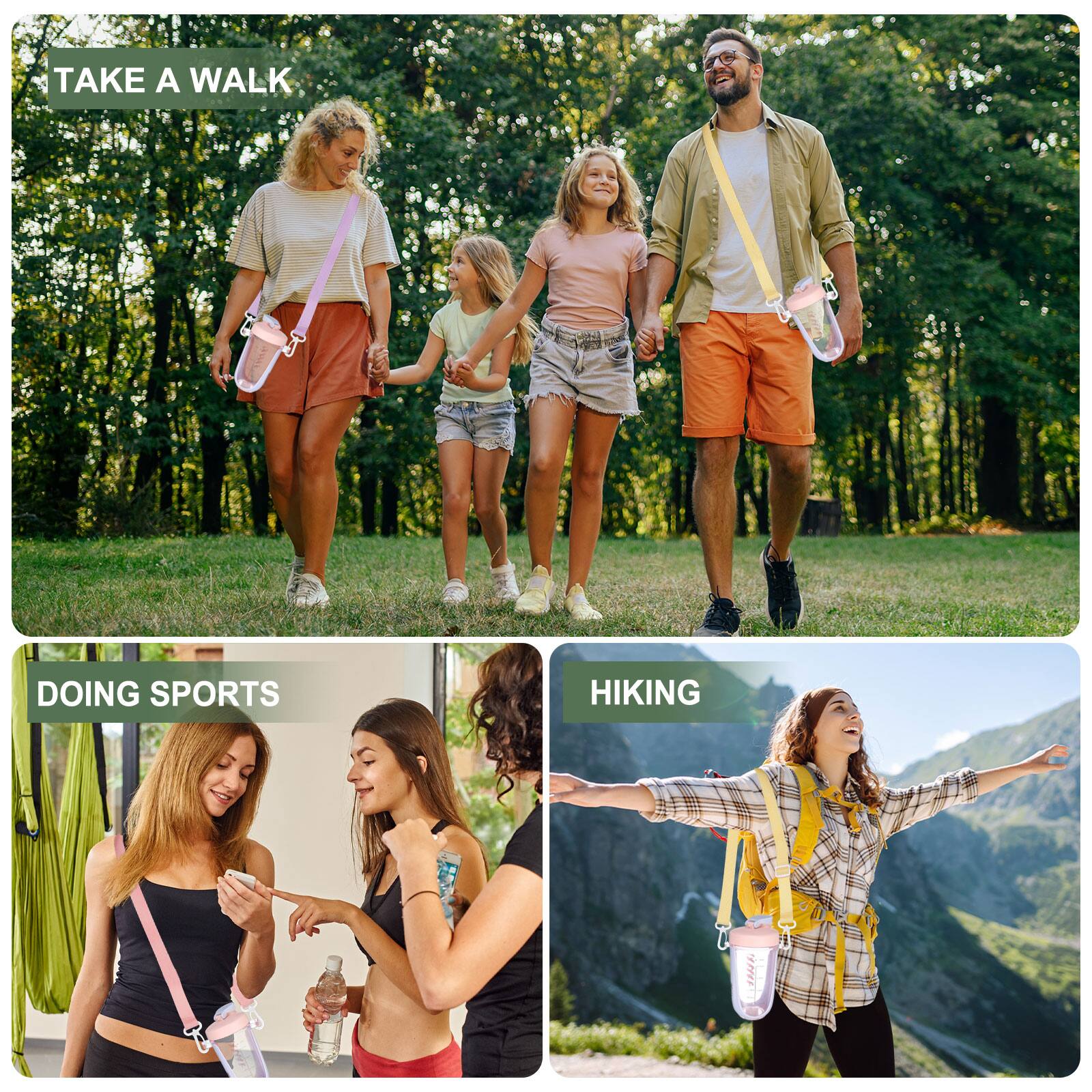 TAKE A WALK

DOING SPORTS

HIKING