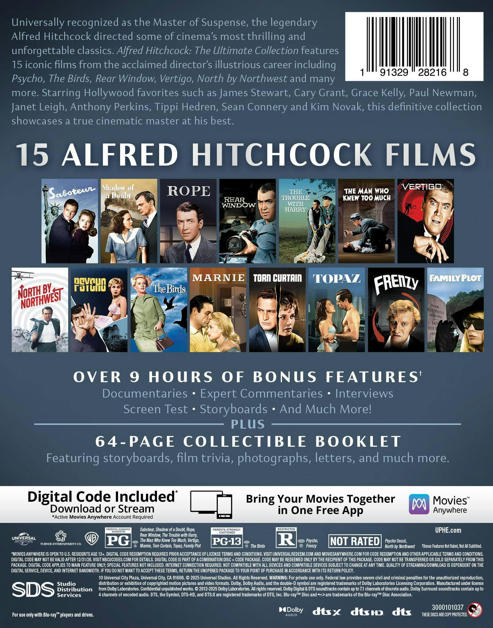Back. Alfred Hitchcock: The Ultimate Collection   - BLU-RAY.