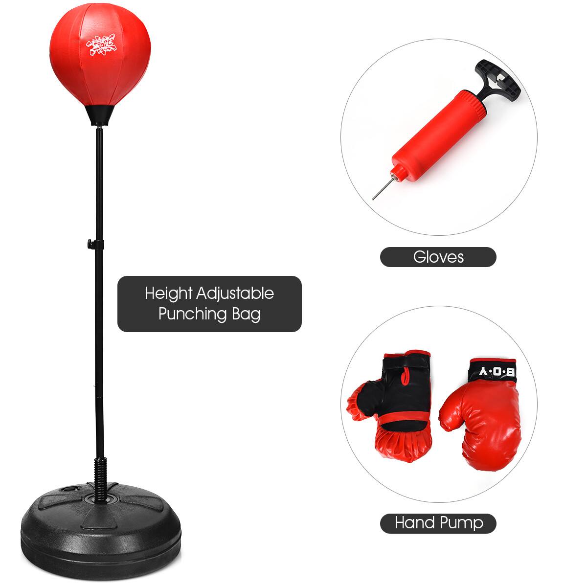 Height Adjustable Punching Bag

Gloves

Hand Pump