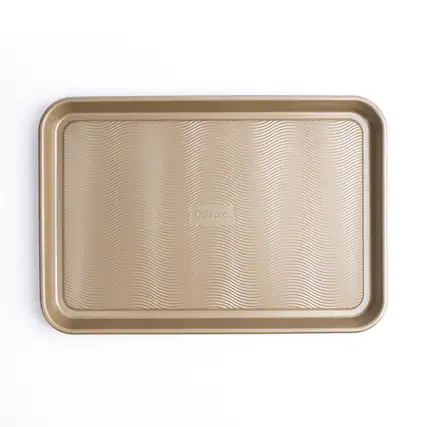 Front. Cuisipro - 13.5 x 9.5-Inch Rectangular Steel Nonstick Baking Sheet Pan - Brown.