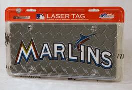 Rico Industries - Miami Marlins - Florida Baseball - Laser Cut Diamond License Plate - Multi