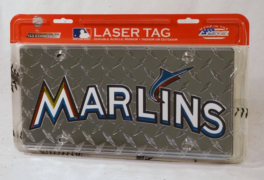 Miami Marlins - Florida Baseball - Laser Cut Diamond License Plate
