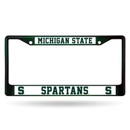 Rico Industries - Michigan State Spartans Green Painted Chrome Metal License Plate Frame - Multi