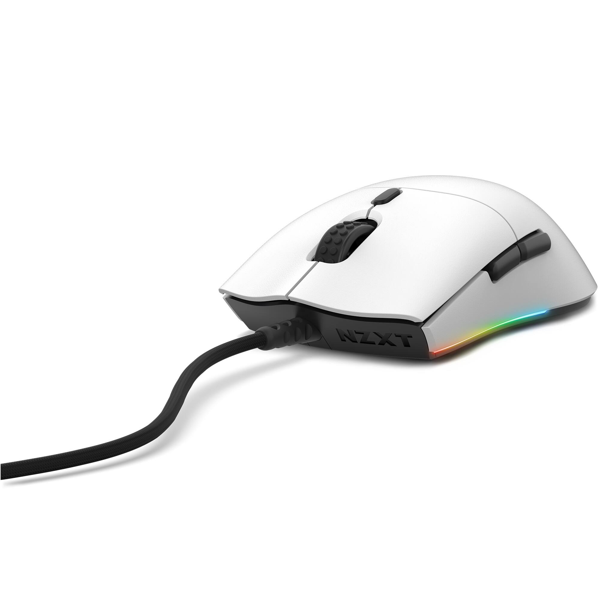 Front. NZXT - Lift Lightweight Wired Optical Gaming Ambidextrous Mouse - White.