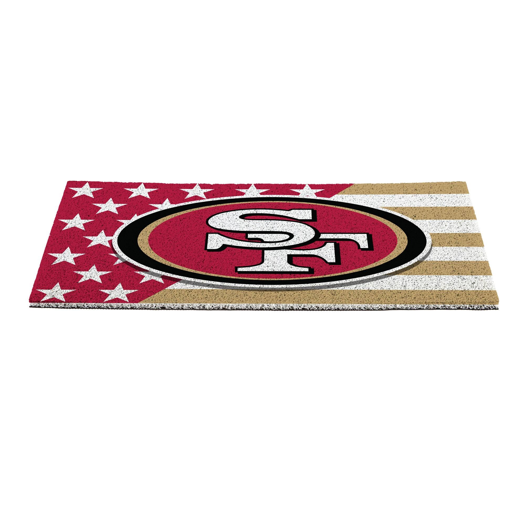 Alt View 1. Evergreen Enterprises - San Francisco 49ers 16" x 28" Stars & Stripes Patriotic Turf Mat - Multicolor.