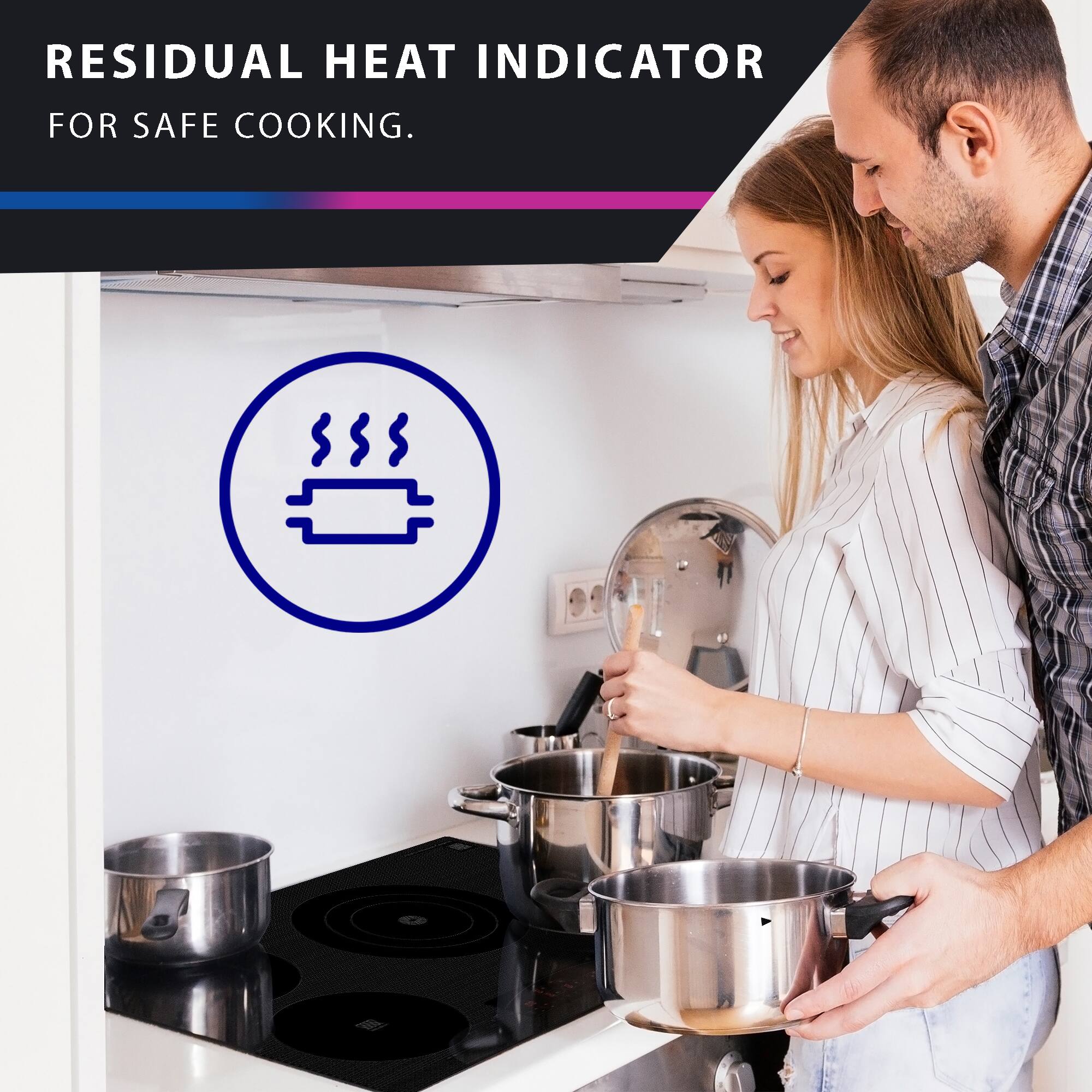RESIDUAL HEAT INDICATOR
FOR SAFE COOKING.