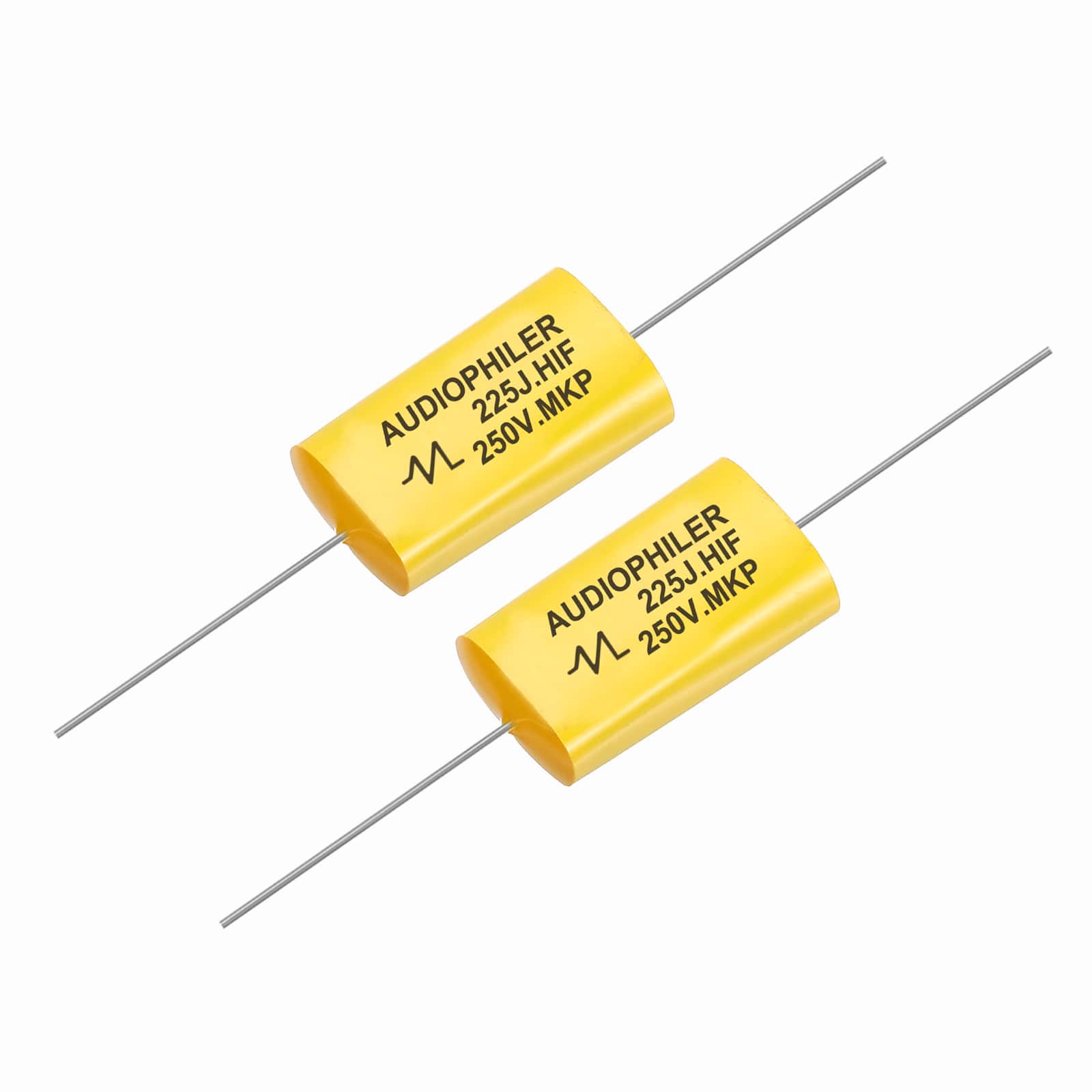 Unique Bargains - 2pcs 2.2uF High-Frequency Divider Capacitor, 285V Audio Speaker Crossover Non-Polarity Polypropylene MKP Film Capacitors - Yellow price history on PriceWatchPro