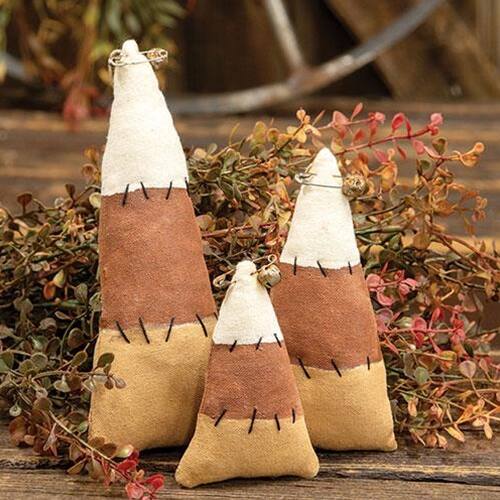 Angle. BreeBe - *3/Set Primitive Stuffed Candy Corn Ornaments - Multi.