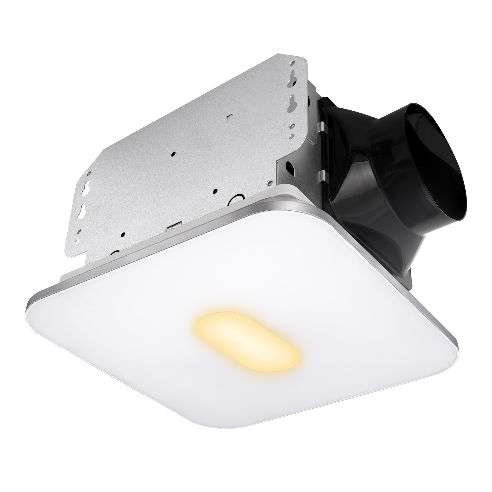 Photos - Fan SPEED Akicon - 1390N1 Series Decorative   90 CFM Ceiling Bathroom Exhaust  with 18 Watt Dimmable 3CCT LED Light Square 