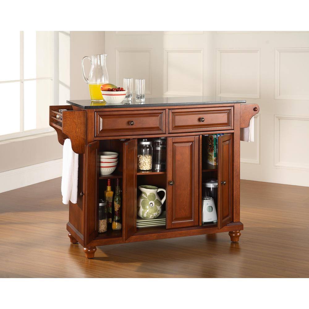 Back. Crosley Furniture - Cambridge Granite Top Full Size Kitchen Island/Cart - Cherry.