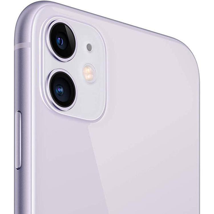 Front. Apple - iPhone 11 A2111 (Fully Unlocked) 256GB w/ Pre-Installed Tempered Glass - Purple.