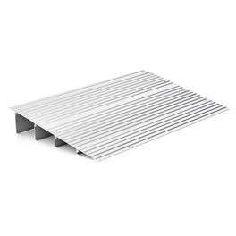 Gymax - 4'' Door Threshold Ramp Aluminum Adjustable Rise Entry Ramp for Wheelchair - Silver