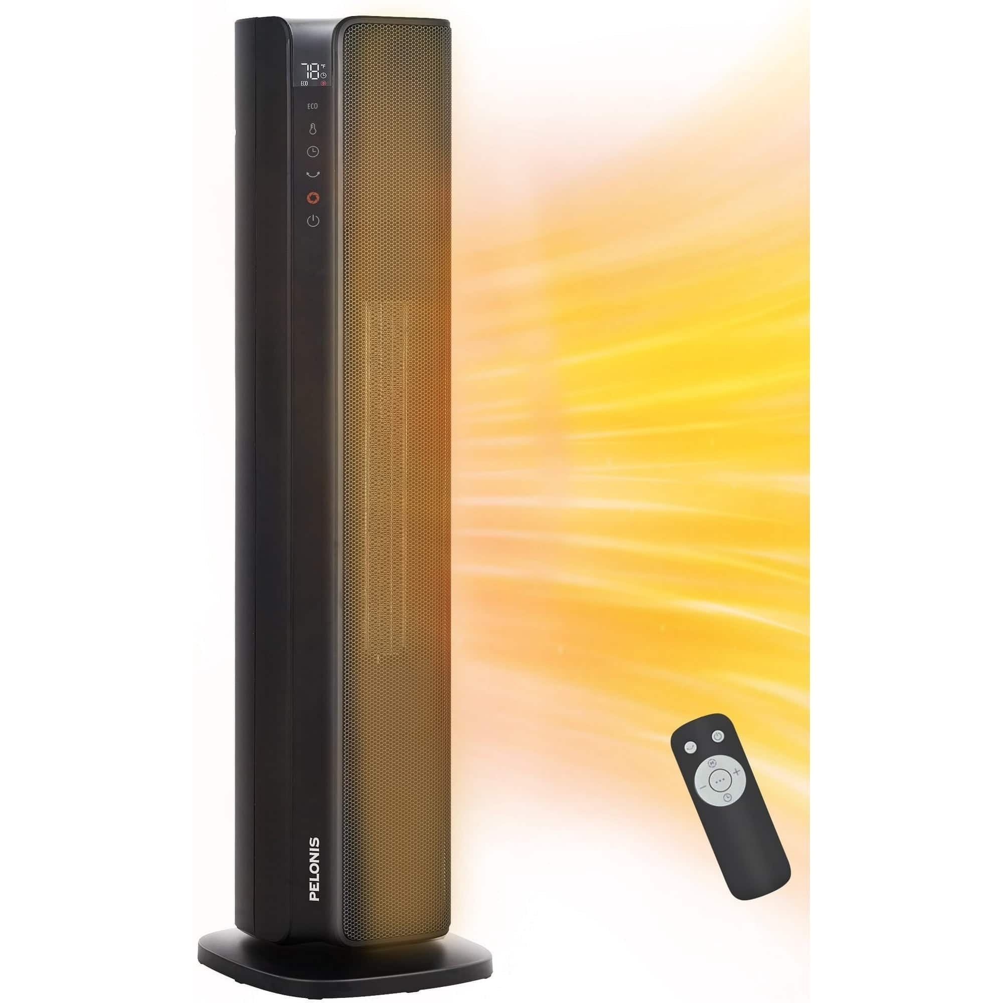 Front. Pelonis - Pelonis 30" Digital Tower Heater, New, Black, PSHC30TD4BB - Black.