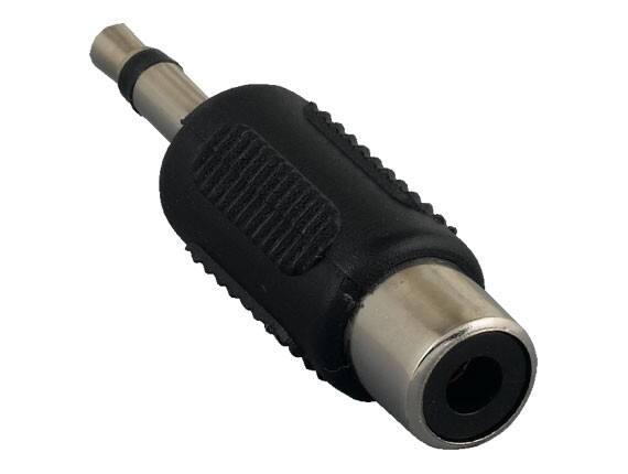 Angle. Cable Leader - 3.5mm Mono Male to RCA Female Adapter - Black.