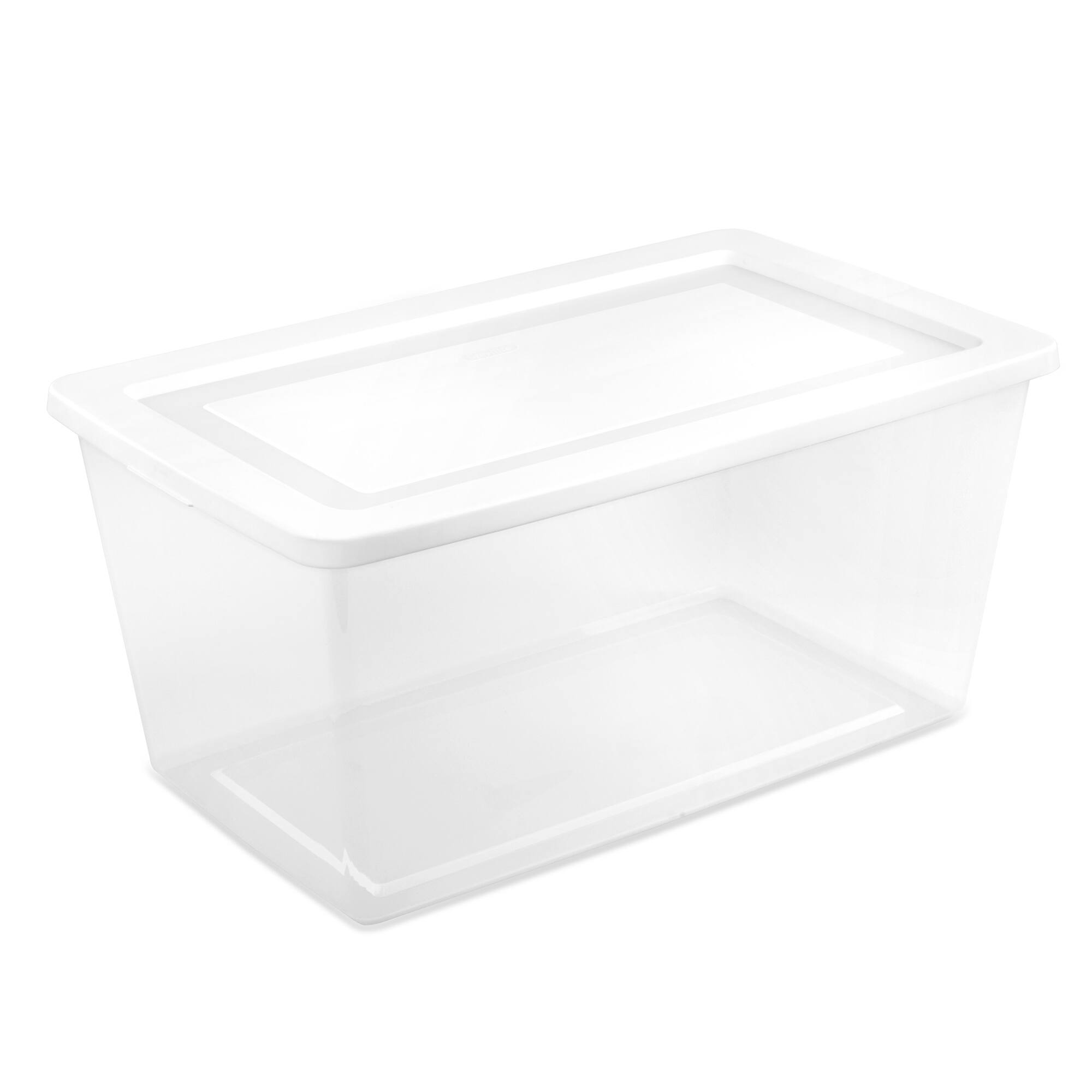 Alt View 5. Sterilite - Sterilite 90 Qt Storage Box, Stackable Plastic Container, Home Organizer, 8 Pack - White.