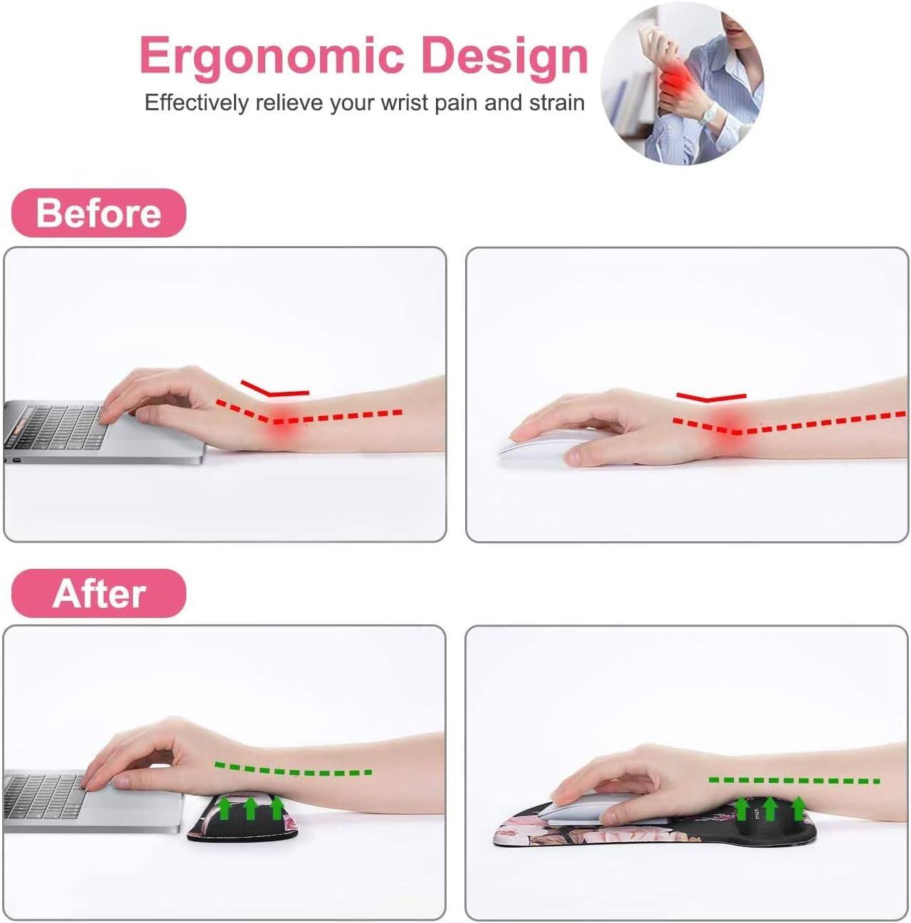 Ergonomic Design  
Effectively relieve your wrist pain and strain  

Before  
After