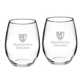 Jardine - Manhattan Jaspers 21oz. 2-Piece Stemless Wine Glass Set - Multicolor