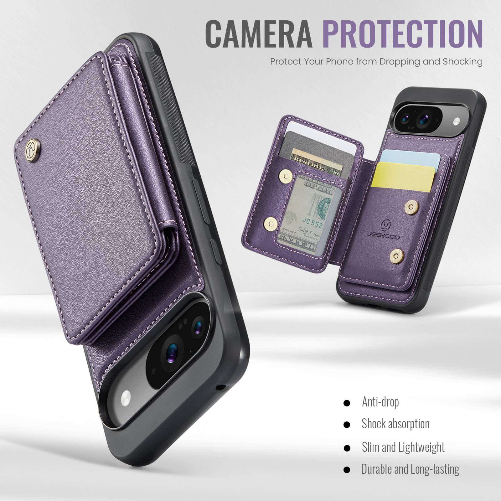 CAMERA PROTECTION  
Protect Your Phone from Dropping and Shocking  

Anti-drop  
Shock absorption  
Slim and Lightweight  
Durable and Long-lasting  

JC552  
JEGHGCO